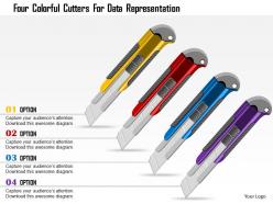 0115 four colorful cutters for data representation powerpoint template