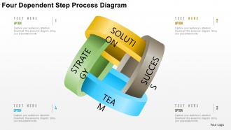 0115 four dependent step process diagram powerpoint template