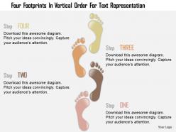 0115 four footprints in vertical order for text representation powerpoint template