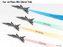 0115 four jet planes with colored trails powerpoint template
