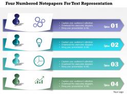 0115 four numbered notepapers for text representation powerpoint template