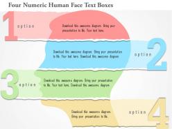 0115 four numeric human face text boxes powerpoint template