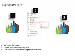 0115 four pointing hands for text representation powerpoint template