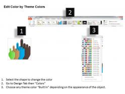 0115 four pointing hands for text representation powerpoint template