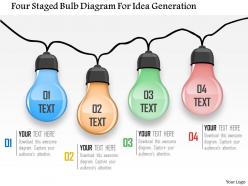 0115 Four Staged Bulb Diagram For Idea Generation Powerpoint Template