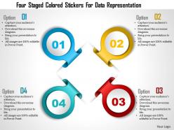 0115 four staged colored stickers for data representation powerpoint template