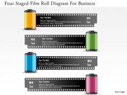 0115 four staged film roll diagram for business powerpoint template