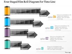 0115 Four Staged Film Roll Diagram For Time Line Powerpoint Template