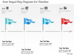 0115 four staged flag diagram for timeline powerpoint template