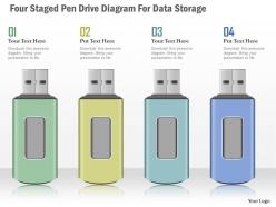 0115 four staged pen drive diagram for data storage powerpoint template