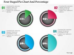 0115 four staged pie chart and percentage powerpoint template