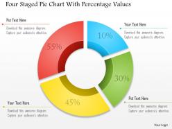 0115 four staged pie chart with percentage values powerpoint template