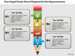 0115 four staged puzzle pencil diagram for text representation powerpoint template