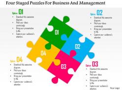0115 four staged puzzles for business and management powerpoint template