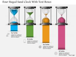 0115 Four Staged Sand Clock With Text Boxes Powerpoint Template