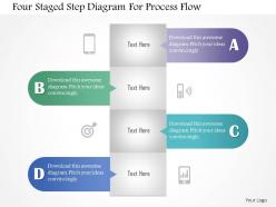 0115 four staged step diagram for process flow powerpoint template