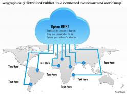 0115 geographically distributed public cloud connected to cities around world map ppt slide