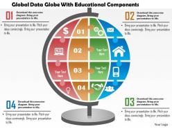 0115 global data globe with educational components powerpoint template