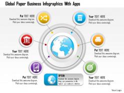 0115 global paper business infographics with apps powerpoint template