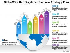0115 globe with bar graph for business strategy plan powerpoint template