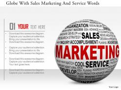 0115 globe with sales marketing and service words image graphic for powerpoint