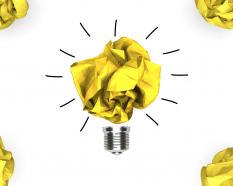 0115 golden idea bulb for idea generation stock photo