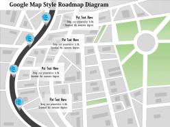 0115 google map style roadmap diagram powerpoint template