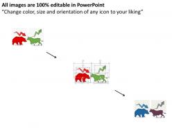 0115 growth and decay diagram with bull and bear powerpoint template