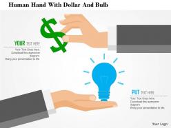 0115 human hand with dollar and bulb powerpoint template