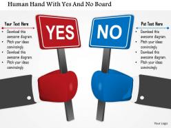 0115 human hand with yes and no board powerpoint template