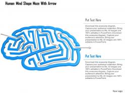 0115 human mind shape maze with arrow powerpoint template