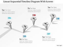 0115 Linear Sequential Timeline Diagram With Screws Powerpoint Template