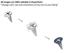 0115 linear sequential timeline diagram with screws powerpoint template