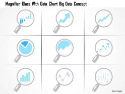 0115 magnifier glass with data chart big data concept ppt slide