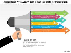 0115 megaphone with arrow text boxes for data representation powerpoint template