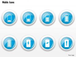 0115 mobile icons showing different battery strengths ppt slide