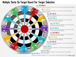 0115 multiple darts on target board for target selection powerpoint template