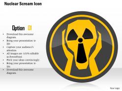 0115 nuclear scream icon showing warning frightened frightening person ppt slide