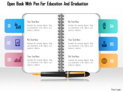 0115 open book with pen for education and graduation powerpoint template