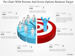 0115 pie chart with persons and seven options business target powerpoint template