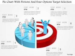 0115 pie chart with persons and six options target selection powerpoint template