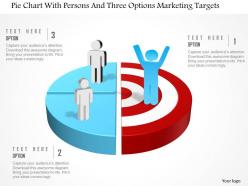 0115 pie chart with persons and three options marketing targets powerpoint template