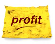 0115 profit text on yellow paper stock photo