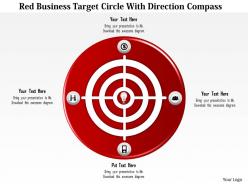 0115 Red Business Target Circle With Direction Compass PowerPoint Template