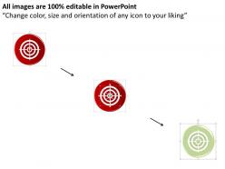 0115 red business target circle with direction compass powerpoint template