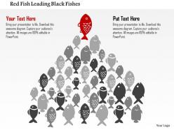 0115 red fish leading black fishes powerpoint template