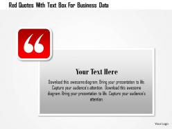 0115 Red Quotes With Text Box For Business Data PowerPoint Template