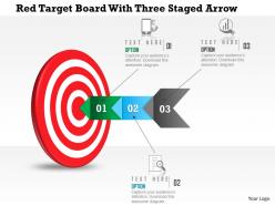 0115 red target board with three staged arrow powerpoint template