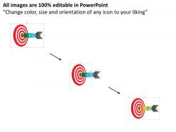 0115 red target board with three staged arrow powerpoint template