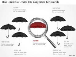 0115 red umbrella under the magnifier for search powerpoint template
